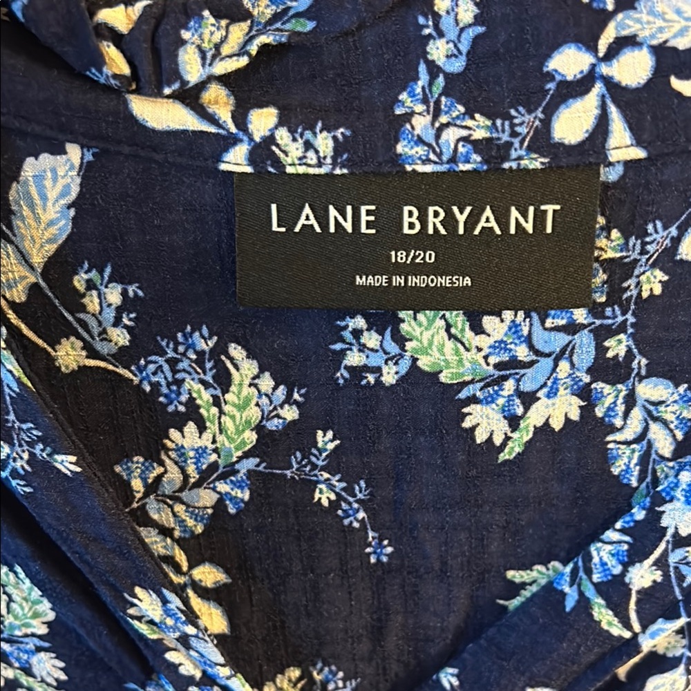 Lane Bryant Navy Floral Blouse